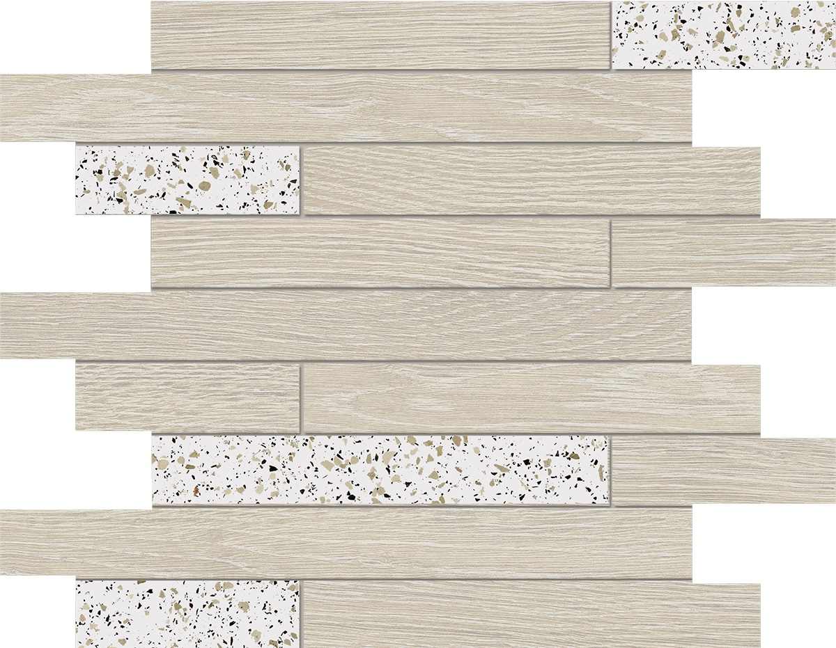 KW00/CM00 Kraft Wood White Muretto 300x350 структурированный/неполированный белый мозаика