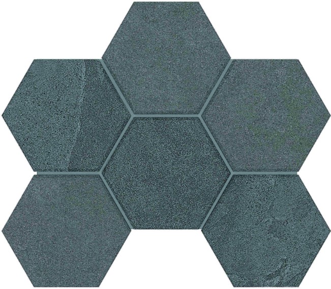 LN03/TE03 Terra Anthracite Hexagon 250x285 неполированный серый мозаика