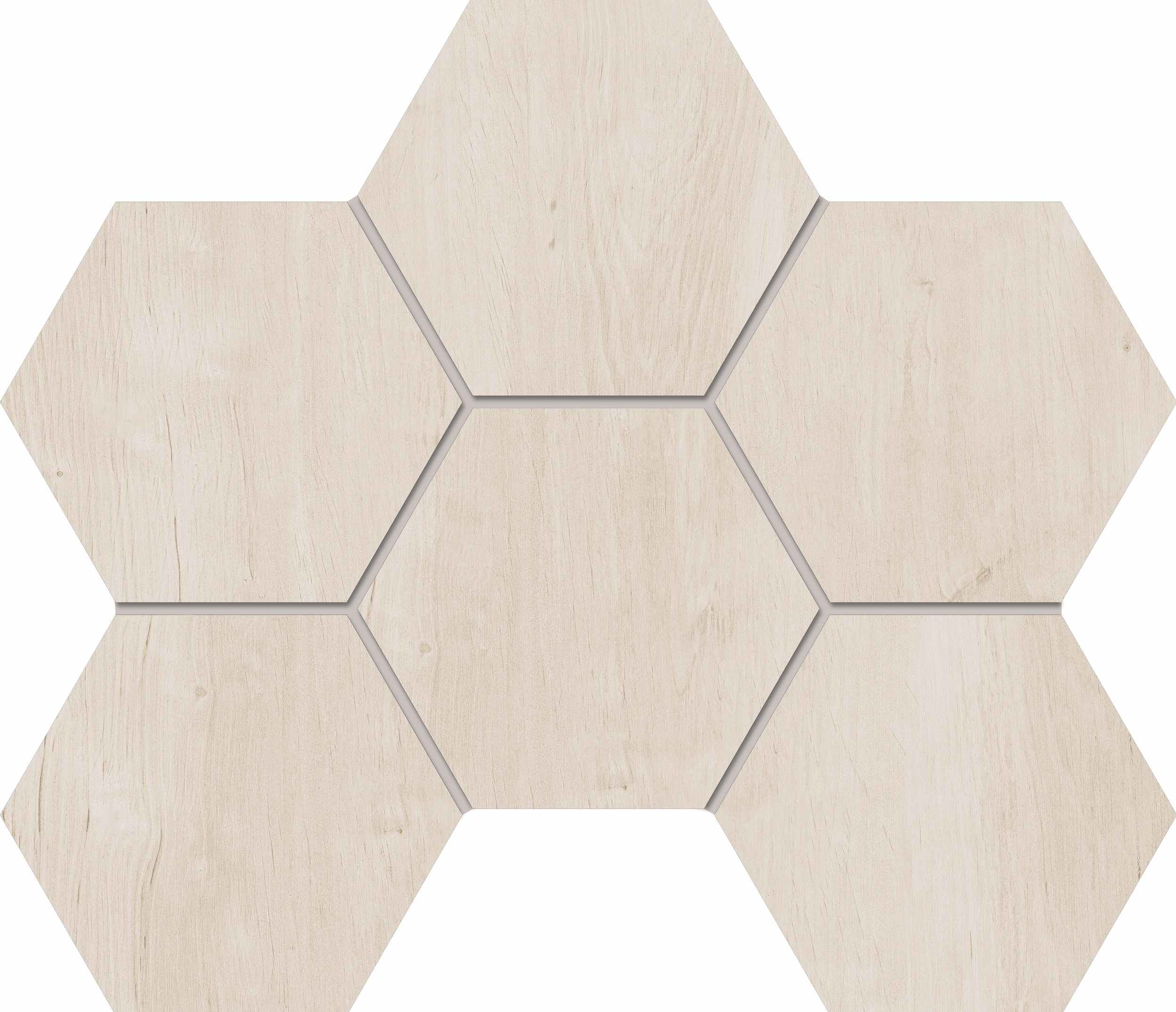 SF01 Soft Wood Nordic Hexagon 250x285 неполированный белый мозаика