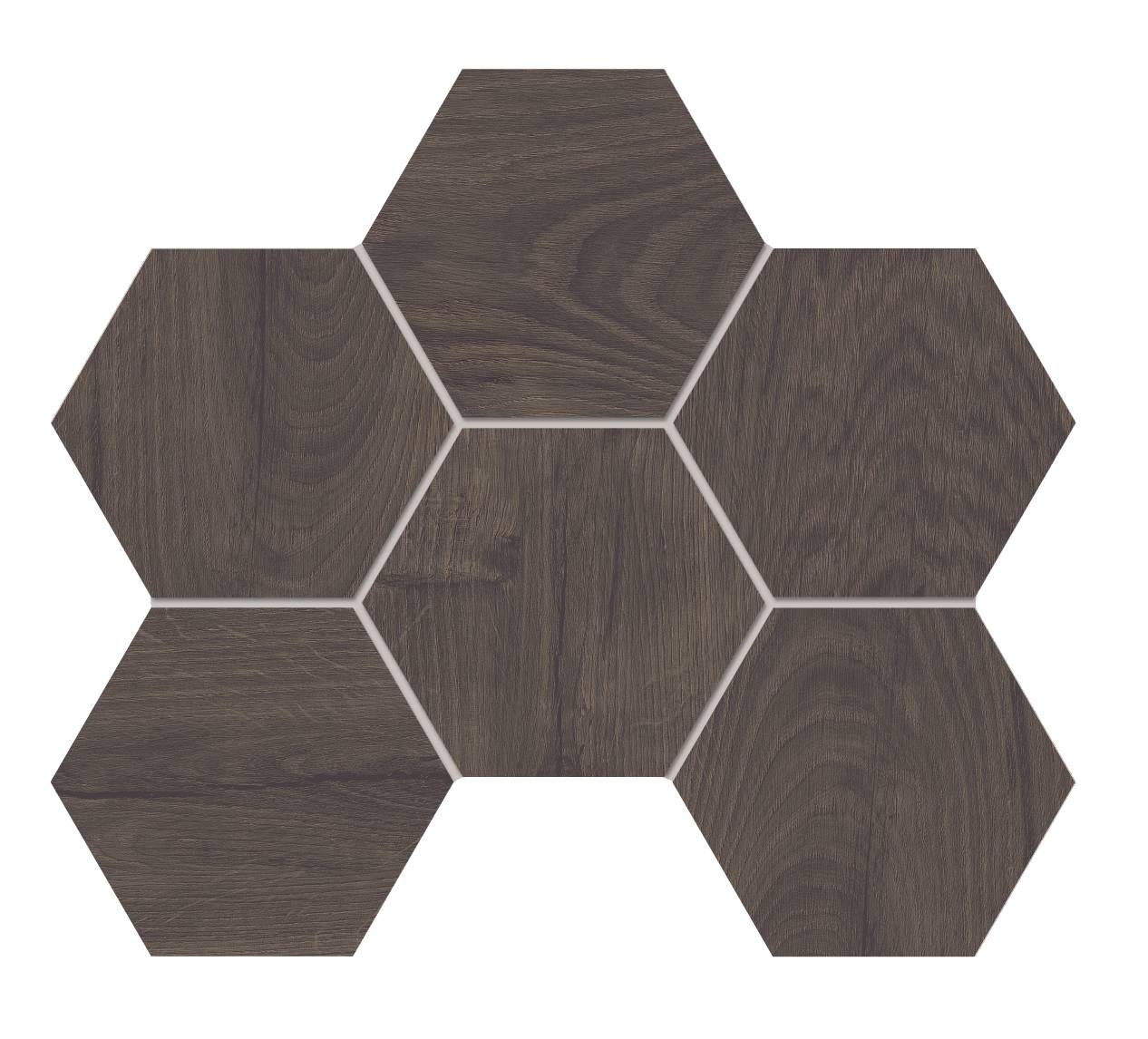 SI04 Selection Walnut Hexagon 250x285 неполированный коричневый мозаика